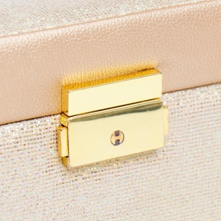 Casket to the leatherette to decorations the chest "Small squares. Gold" 13x16.5x23 cm-1