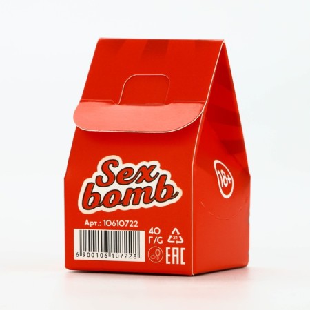 New Year. Sex Bomb's bath bomb, 40 g, strawberry aroma, 18+-5