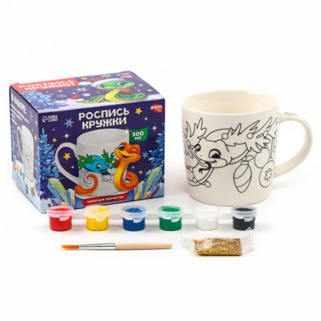 Set of mug for the coloring "snake and garland", 300 ml-1
