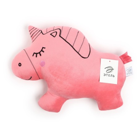 Pillow Ethel "Unicorn" Pink 48x38cm, Velur, 100% p/e-4