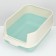 The toilet is closed with a folding top of 36 x 51 x 34 cm, blue