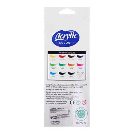 Acrylic paints, 12 colors, in a plastic tube, 12 ml, in a cardboard box-7