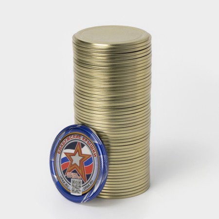 Conservation cover "Elabuga", SKO-82 mm, lacquered, packaging 50 pcs, the color of the gold