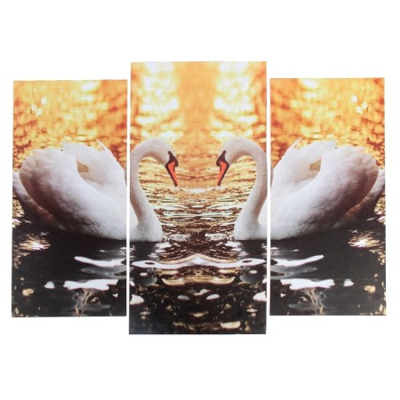 Modular picture "Swan Lake" (2-25x52; 1-30x60) 60x80 cm