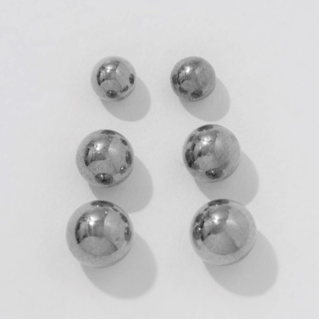 Pusets in a box of 108 pairs "Assorted" beads No. 3, 4, 5, silver color-4