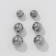 Pusets in a box of 108 pairs "Assorted" beads No. 3, 4, 5, silver color