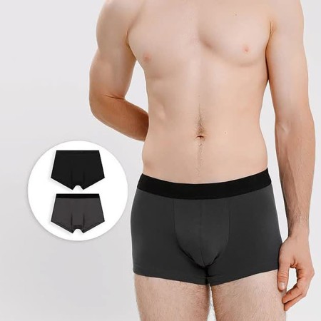 Set of men's panties boxers (2 pcs), black color/graphite, size 52 (xl)
