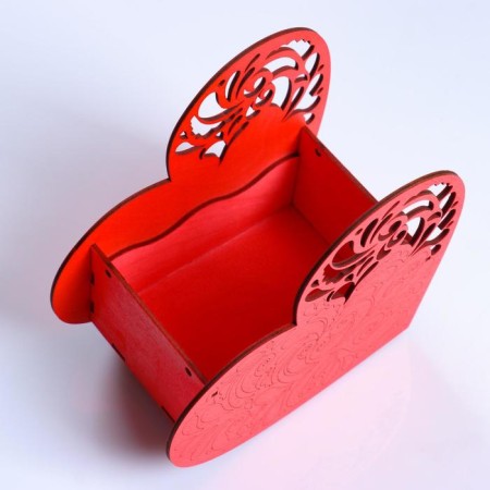 Kashpo wooden "Openland heart", red, 18 × 8.6 × 14 cm-3