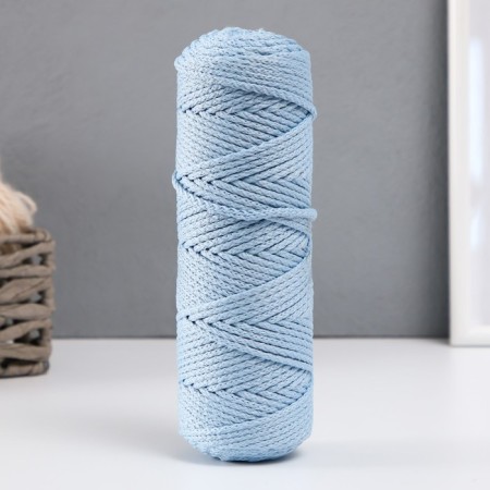 Knitting cord "Classic" without a core 100% polyester width 4mm 100m (light blue)