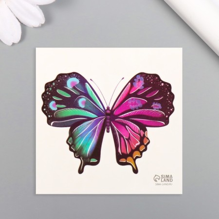 Tattoo on the body color "Color butterfly" 6x6 cm-3