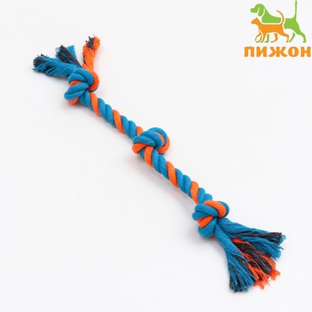 Toy training cable "3 knots", up to 33 cm, up to 55 g, blue/orange