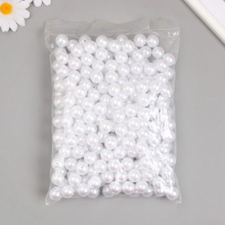 Beads for creativity plastic "Pearls White" d = 1.6 cm set 500 grams-3