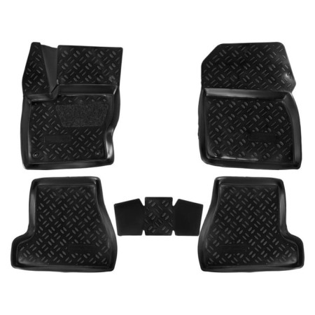 A set of rugs in the AIRLINE SALON, Ford Focus II 2011-, high side, polymer, black color, 4 pcs