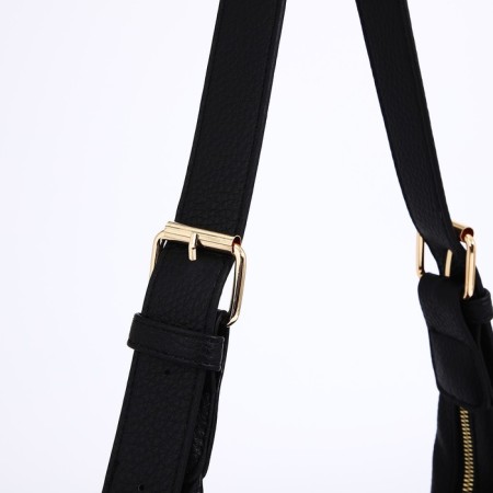 Сумка-багет на молнии, цвет чёрный-3