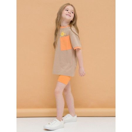 T -shirt for girls, height 110 cm, sandy color-6