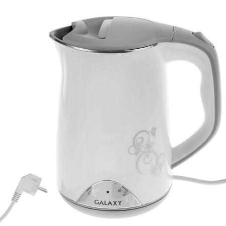 Electric kettle Galaxy Gl 0301, plastic, Metal flask, 1.5 l, 2000 watts, white-1