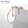 Earrings with rhinestones Xuping Circle with addition, white color in pink gold