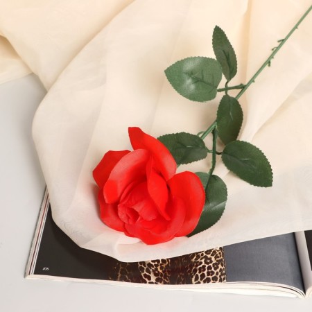 Artificial flowers "Simple open" D-8 cm 50 cm, red