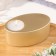 Candle "narrow oval. Marble" in a candlestick of gypsum, 11.5x7x4cm, gold