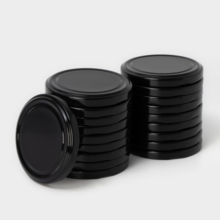 A set of conservation covers “Night”, TO-82 mm, metal, 20 pcs, black color black