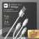 Windigo cable, 3 in 1, MicroUSB/Lightning/Type -C - USB, 2 A, PVC braid, 1 m, white
