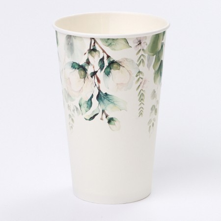 A one -time paper glass for coffee "Greens", 400 ml-1