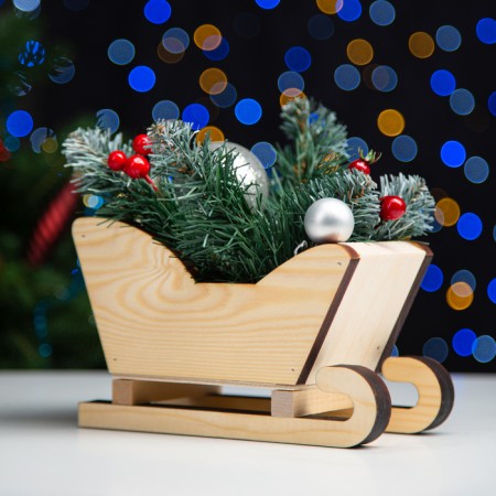 New Year. Wooden Kashpo 20 × 12 × 13 cm "Sanka", naturally give beautifully