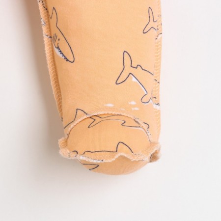 Combineson for children, orange color/sharks, height 80cm-3