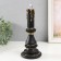 Souvenir Polystone Light "Candle" 2xlr44 black with gold 10x10x24.5 cm