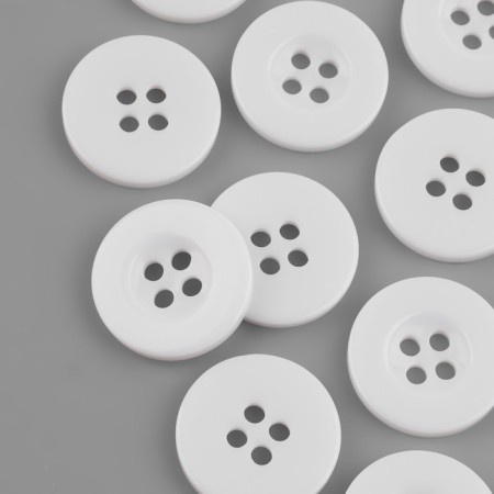 A set of buttons, 4 punctures, d = 18 mm, 10 pcs, in a blister, white color-1