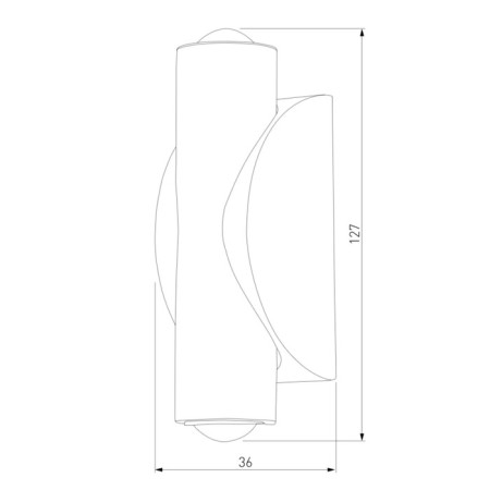 Interior backlight Elektrostandard, Steel LED 3 W, 44x36x127 mm, IP20, white color, steel-3
