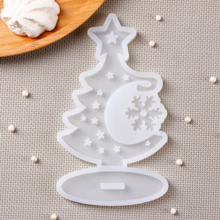 Silicone form "3D Christmas tree", 16 × 9.4 cm, transparent color-1