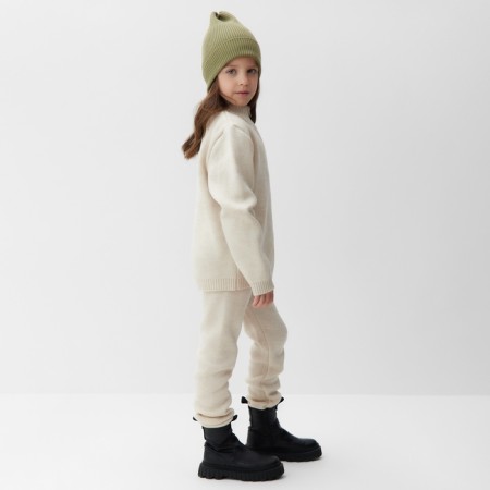 Costume (sweater and trousers) children's minku, beige color, height 110 cm-1