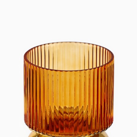 Golden flower vase made of brown glass 30 × 10 × 10 cm-2