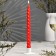 Candle twisted, 2.2x 25 cm, lacquered red