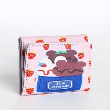 Baby wallet on the button, pink color