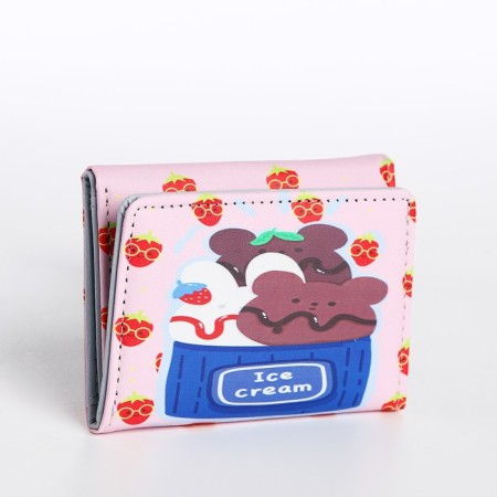 Baby wallet on the button, pink color