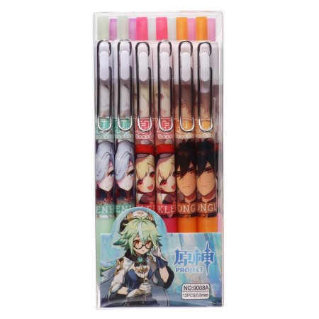 Automatic gel handle Calligrata, 0.5mm, black rod, anime housing, barcode on a piece, mix-3