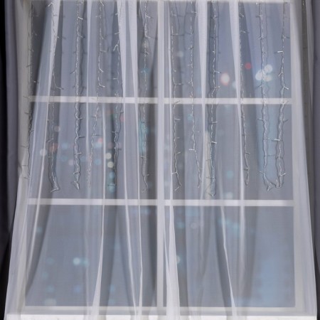 Garland "Curtain" 1.5 × 1 m, IP20, transparent thread, 180 LED, purple glow, 8 modes, 220 V-2