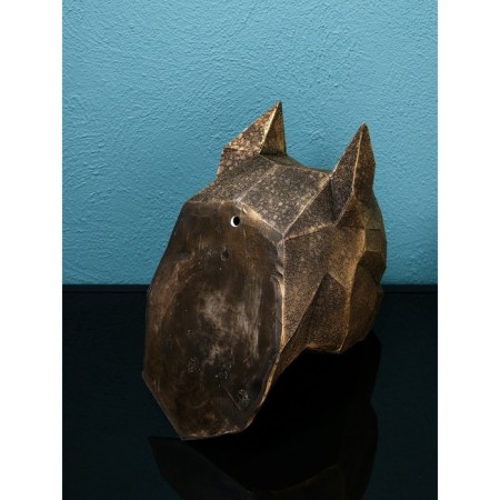 Wall figure "Dog's head", polystone, 35 cm, gold color-4