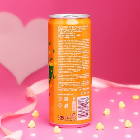 The water is gas love IS, with pineapple and orange, 330 ml-1