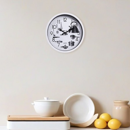 Wall clock, series: kitchen, "kitchen appliances", smooth move, D-20 cm-1
