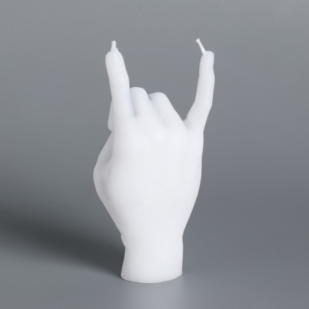 Figure candle "hand-koza", 10x4 cm, white-4
