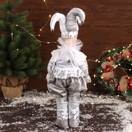 New Year's Jester "in a brilliant suit" moves, 48x16 cm, silver-2
