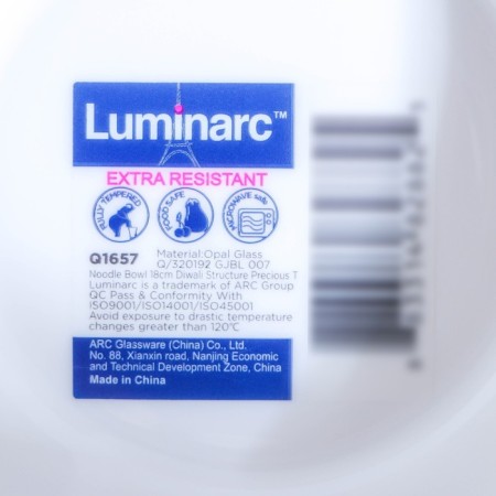 Luminarc Diwali Precious salad bowl, glass ceramic, 900 ml, d = 18 cm, white color-3