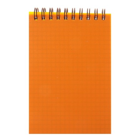 Notepad A6, 80 sheets in the cage on the crest "Orange. Neon", plastic cover, OFSET block