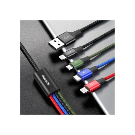 Baseus cable, 4 in 1, Microusb/2 Lightning/Type-C, 3.5 A, 1.2 m, black-2