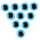 Elose -based eyes, set of 10 pcs., Size 1 pc. - 15 mm, blue color