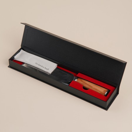 Koty Kitchen Sl Home "Olivia", Santoku, blade 17.78 cm, Damascus steel, brown color-6