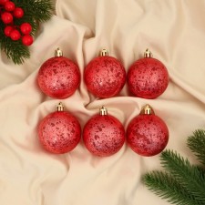 Set of balls plastic D-6 cm, 6 pcs 